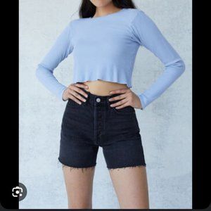 Pacsun, Black '90s Girlfriend Denim Shorts, Size 24